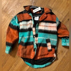 BDG Orange and Blue Button Down jacket